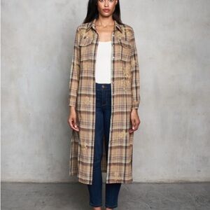 Classic Plaid Trench Coat